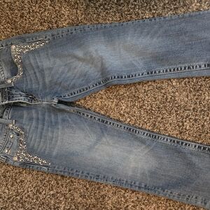 Miss Me Women's Blue Embellished Capri Jeans